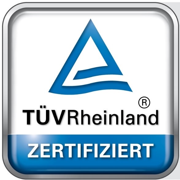 Zertifizert vom TÜV Reinland TÜV Reinlad Siegel
